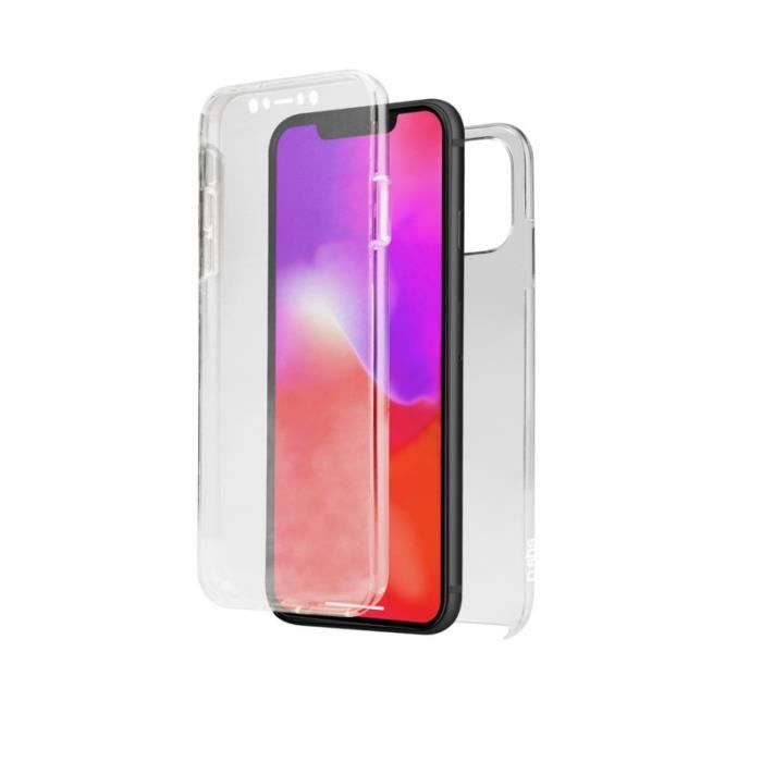 COQUE IPHONE 11 PRO MAX 6.5 double protection TPU 360° avant arriere transparente