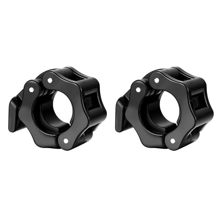 Cara 1 paire de colliers de 2,8 cm haltères pinces haltères pince de poids barre de verrouillage noir