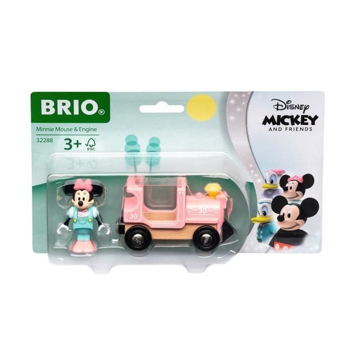DISNEY Brio Minnie Mouse & Locomotive - Train sans pile pour circuit de train en bois - Ravensburger - Dès 3 ans - 32288