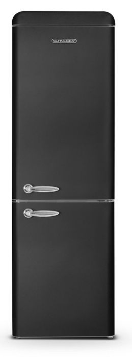 SCHNEIDER SCB315VNFB Réfrigérateur combiné inversé Vintage 315 litres (225 litres + 90 litres) - Tout No Frost - coloris noir - A++