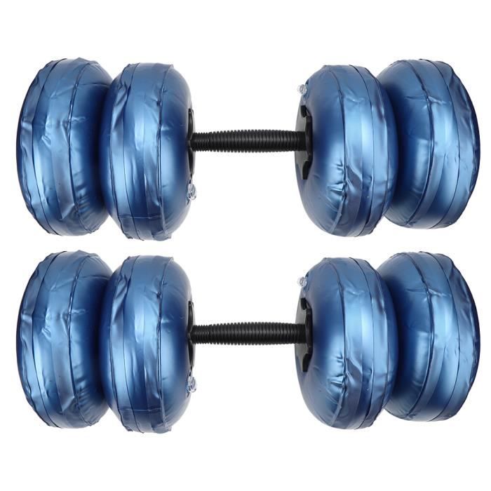 LANG Haltère rempli d'eau Poids de formation de muscle de bras portable réglable 16-20KG - Bleu