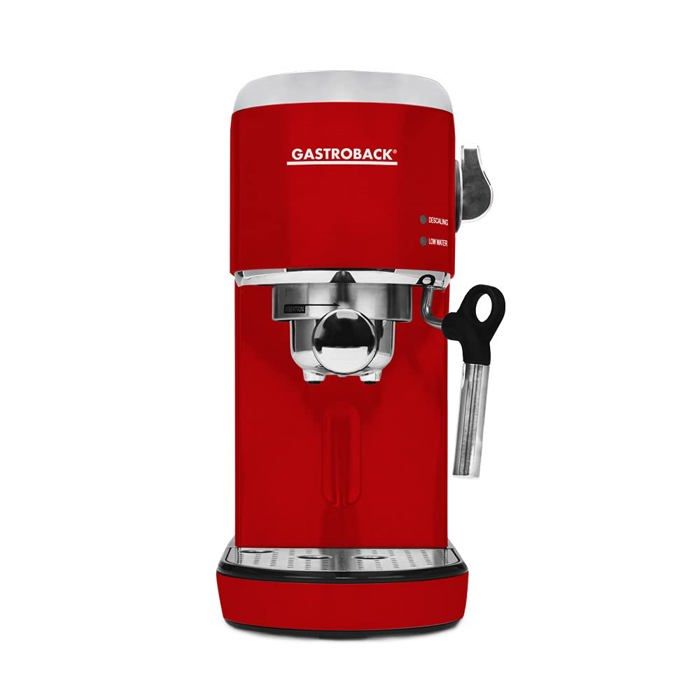 Machine a cafe expresso broyeur Gastroback - 42719 - Piccolo Espresso Machine, Acier Inoxydable, Rouge