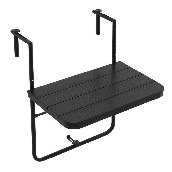 table de balcon suspendue en hips et metal pliable avec hauteur reglable a 3 niveaux revetement antirouille charge 30 kg