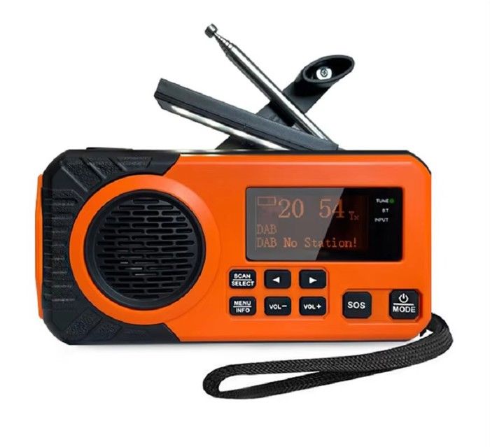 Radio durgence solaire portable à manivelle DAB + BT FM alarme SOS banque dalimentation 5000 mAh lampe de lecture