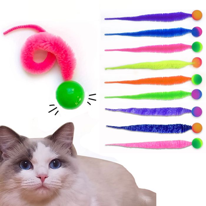 Comparer les prix de Jouets interactifs pour chat,boule rebondissante colorée,fournitures pour animaux de compagnie,jouet élastique,Solid color-3pcs