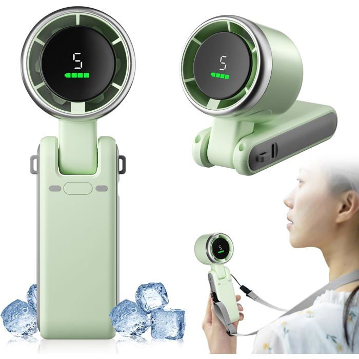 Mini Ventilateur Portable Rechargeable 5 Vitesses Élevées Réglables 4000 Mah Mini Ventilateur Électrique Portable De Voyage Alim - Laroy Duvo