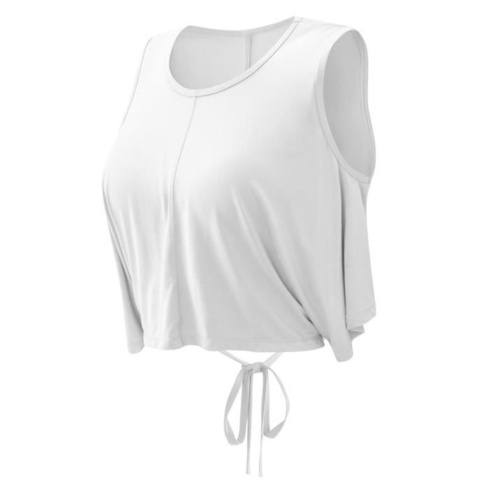 Débardeur de Sport Femme - LEOCLOTHO - Running Fitness Tank Top - Blanc - Respirant - Taille S à XXL Blanc#M