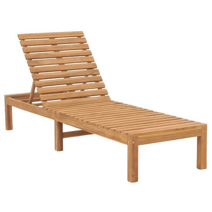18523& Bain de soleil bois de teck solide - L60 x P200 x H30 cm