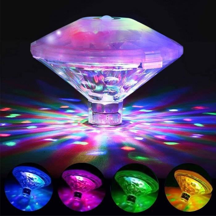 Lampe flottante piscine LED Lumière de bain disco avec 7 modes multi couleur clignotant Lumière sous-marine LED IP68 Mul PROJECTEUR