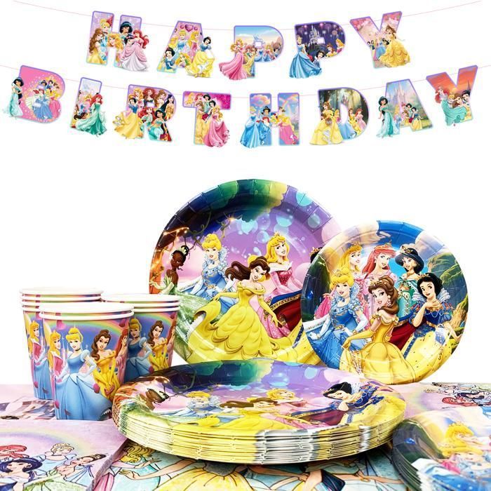 Deco Anniversaire Vaisselle kit PrincesseDécoration de fête danniversaire Bannière vaisselle Princesse