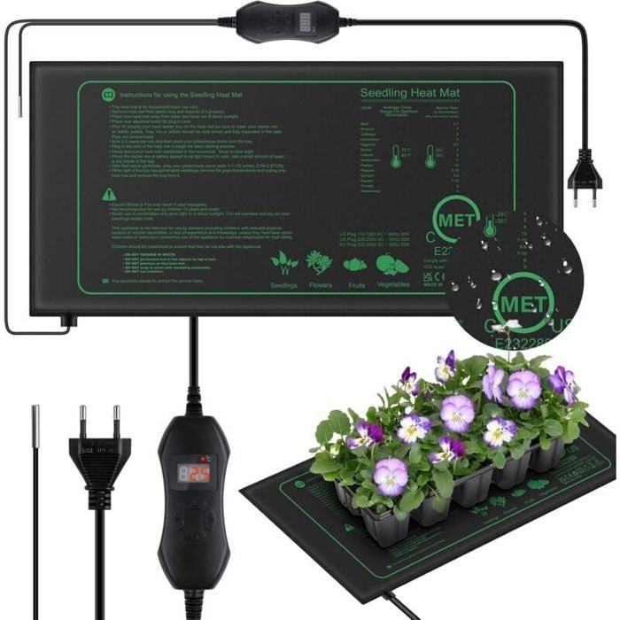 Tapis Chauffant pour Plantes avec Thermostat pour semis Animaux domestiques et Reptiles Tapis Chauffant de 50 W pour la Germinatio