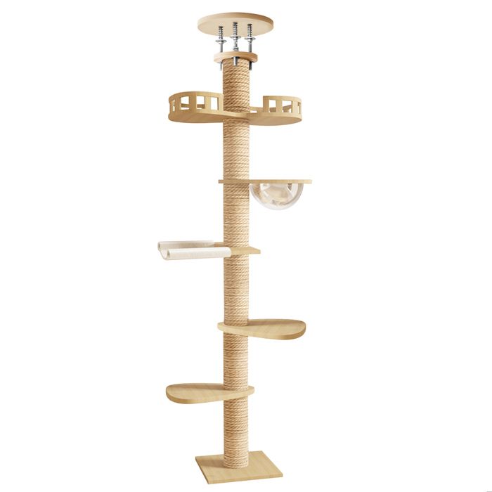 Meilleurs prix pour Arbre à Chat Géant - FIANAO - Hauteur Réglable 295–315cm - 6 Niveaux avec Niche Capsule Spatiale et Plates-Formes