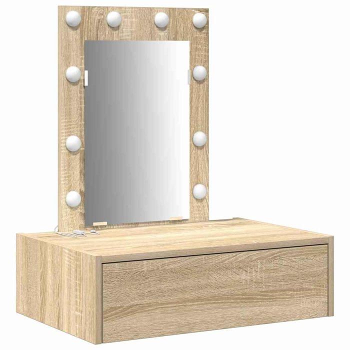 Coiffeuse moderne en bois dingénierie - vidaXL - 60x40x70 cm - Marron - 1 tiroir - Miroir intégré - Rangement pratique