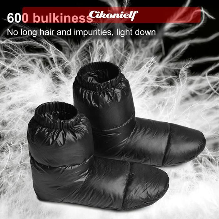 zerone Chaussettes montantes en duvet Chaussettes montantes dhiver en duvet de canard imperméables chaussons sport parapente