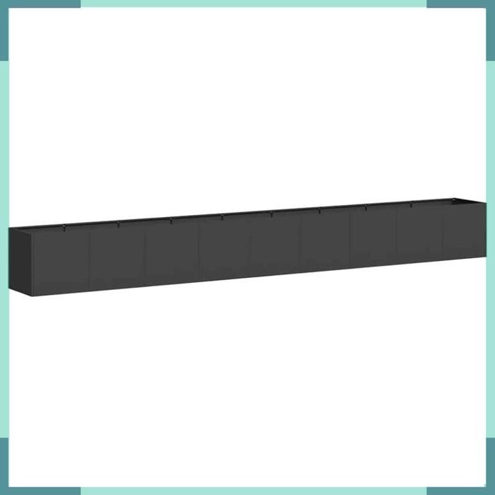 860696 Jardinière noir 360x40x40 cm acier laminé à froid