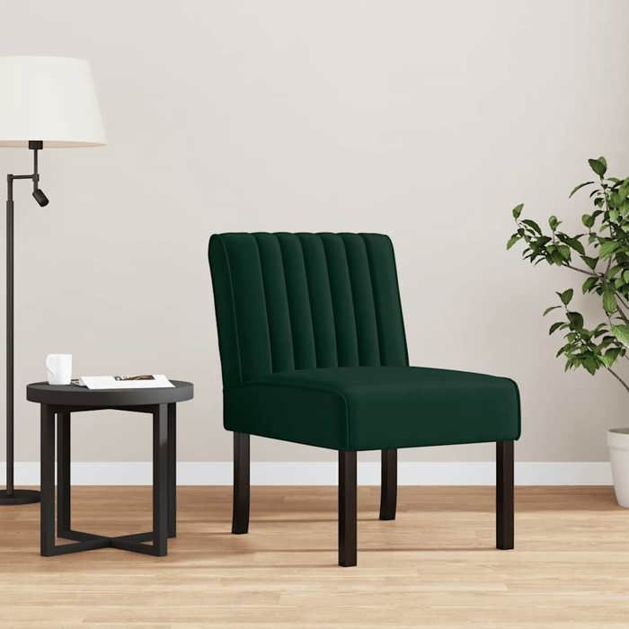 Meuble Fauteuil sans accoudoirs vert foncé velours SIEGE - ASSISE FF598