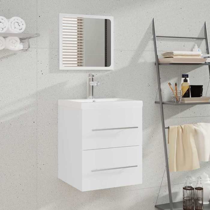 Ensembles de meuble - moderne - Armoire de salle de bain avec miroir Blanc 41x38 5x48 cm 2541
