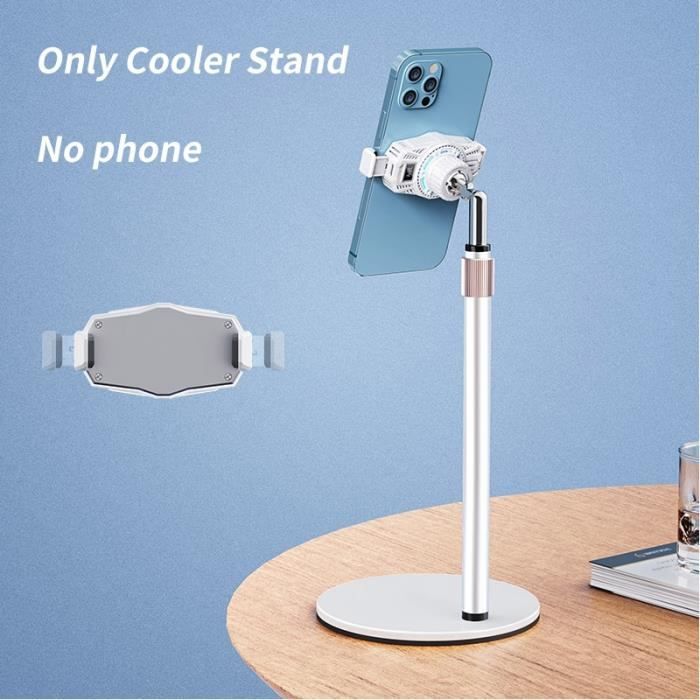 Support Téléphone + Ventilateur Refroidissement + Lumière LED 360° – Pliant Pour Bureau, Voyage & Gaming