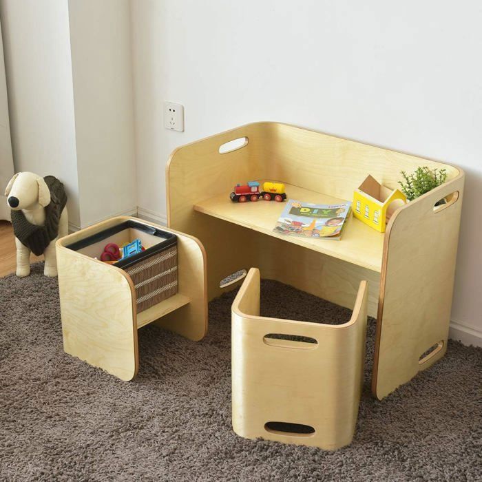 COSTWAY Table Enfant avec Chaises Design Moderne en Bois d Bouleau pour Dessin Manger Etudier et Jouer COSTWAY Table Enfant avec Chaises Design Moderne en Bois d Bouleau pour Dessin Manger Etudier et Jouer