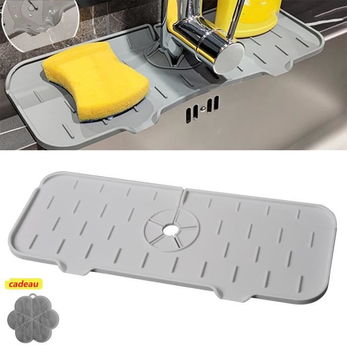 Tapis De Robinet En Silicone Pour évier – Avec Plateau Drainant Et Porte-savon – Neuf
