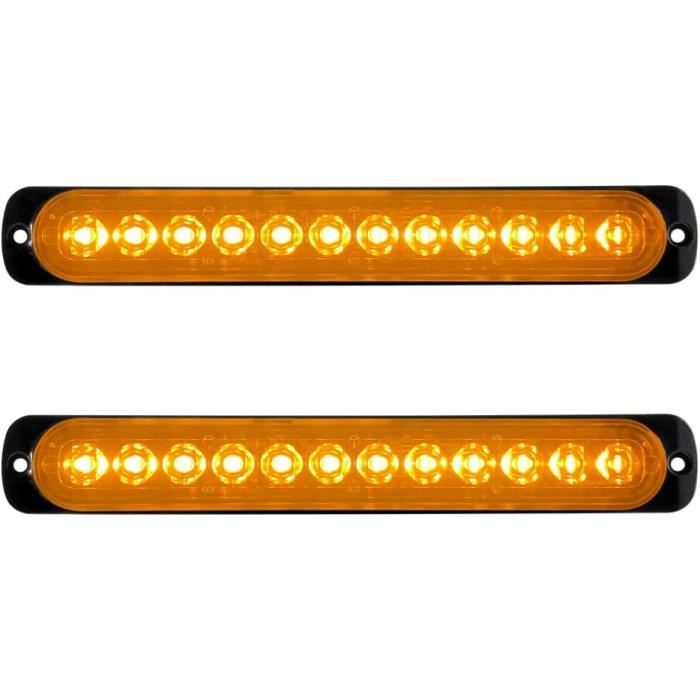 Sidaqi 2 x LED Feux Stroboscopique 12 LED 1224v LED D'urgence Danger
