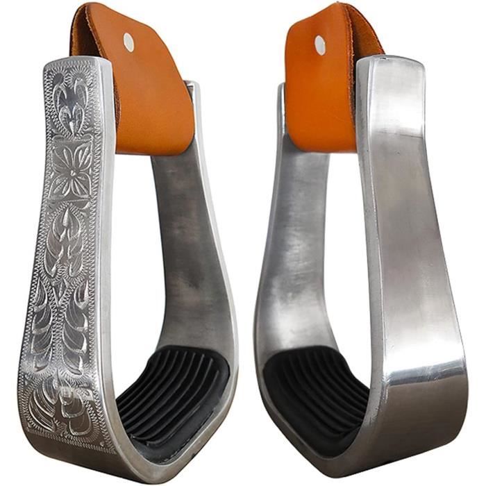 Étriers De Cheval En Aluminium - 12 Cm - Gravés Avec