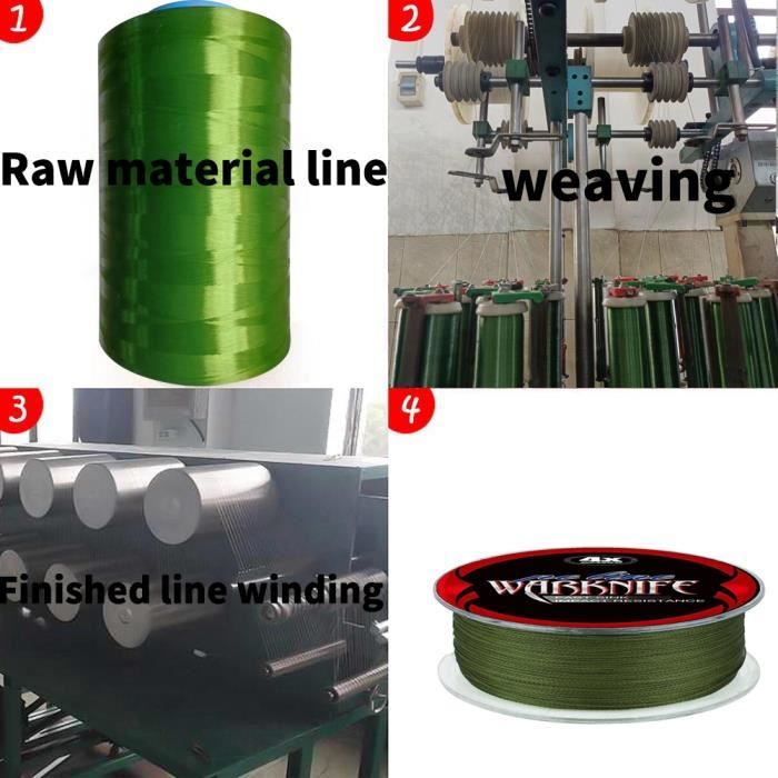 Fil De Pêche Tressé Dyneema Vert Armée 100-2000m - 10LB à 300LB, Résistant