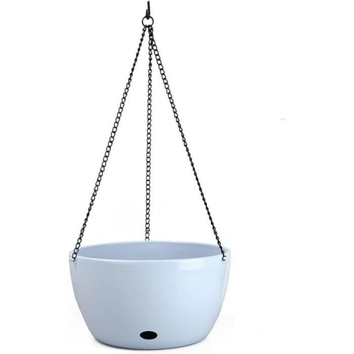 Système Suspension Décoratif 6 Chaînes Suspendues Métal Pour Pots De Fleurs - Crochets S Et Clips Réglables Noir 40cm Chaîne Suspension Pot