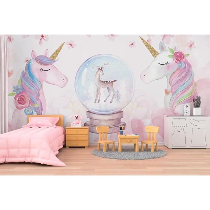 Papier Peint Panoramique Licorne Mignonne Personnalisé 3D Poster Géant ...