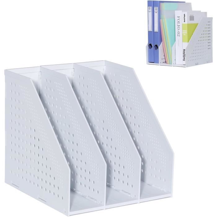Porte-revues Pliable 4 Compartiments Boîte de Rangement Réglable