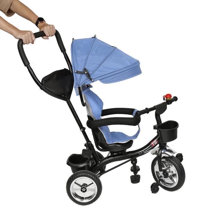 Tricycle évolutif pour bébé ou enfant 75×46×106cm Bleu de 1 à 5 ans