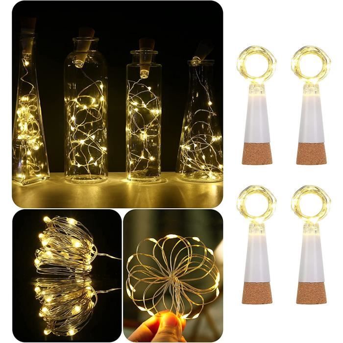 AJW-LED Lampes de Bouteille Bouteille Guirlande Liège Lampes Lumières étoilées Rechargeables en USB DIY Cuisine Mariage Ha[538]