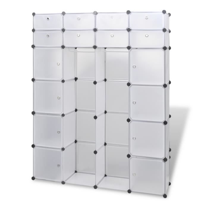 Penderie Modulable A 18 Compartiments Blanc Achat Vente