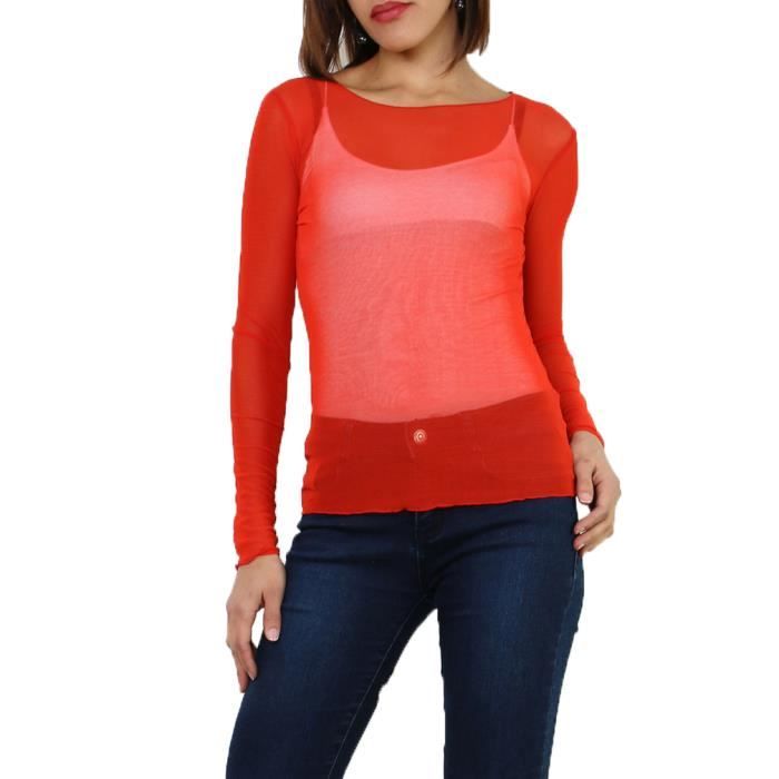 Tee shirt résille femme sales
