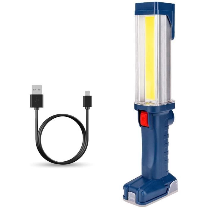 Lampe De Poche Rechargeable LED COB – Stylo Magnétique Avec Clip – étanche, Résistante Aux Chocs – Pour Atelier, Camping, Réparation Auto