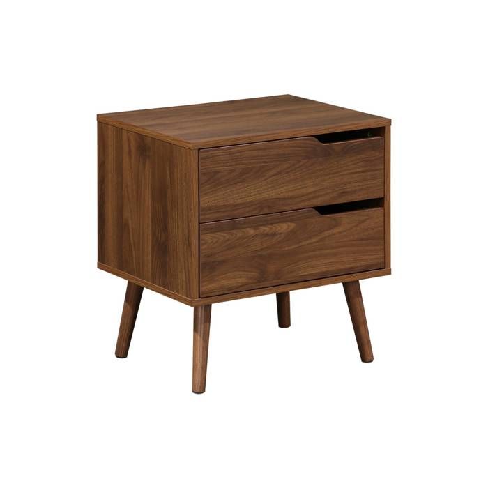 sweeek - Table de chevet décor bois teinté noyer 2 tiroirs NEPAL