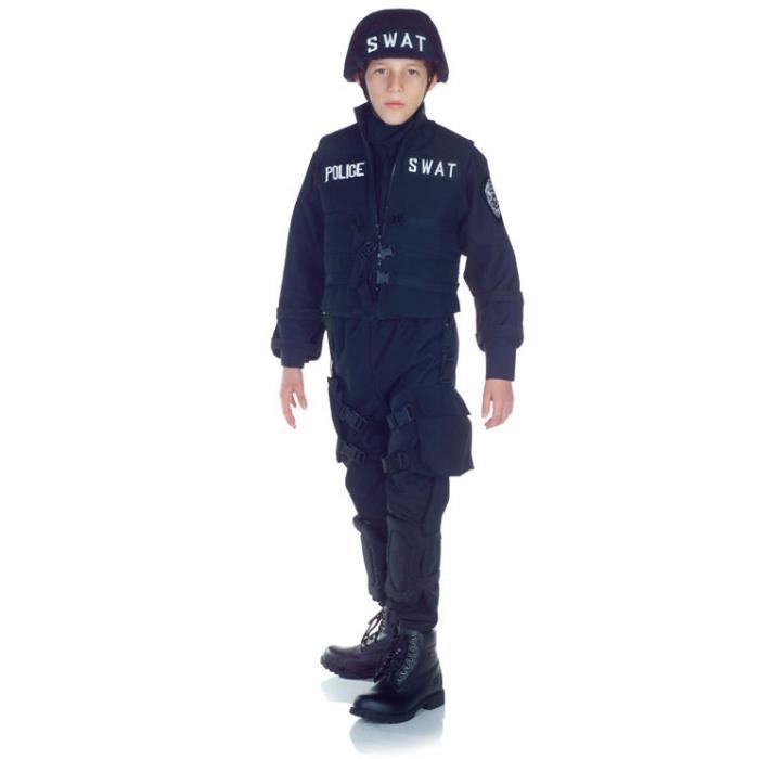 Adulte SWAT team t shirt et casquette Fancy Dress Costume Police accessoire militaire