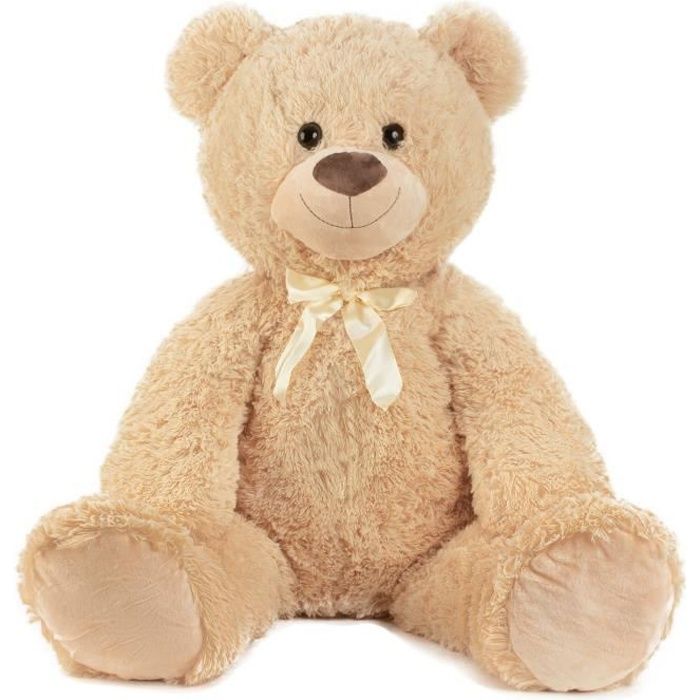Geant Ours Doudou Ours XXL 100 cm Grand Ours en peluche doudou doux a Chouchouter Cdiscount Jeux Jouets