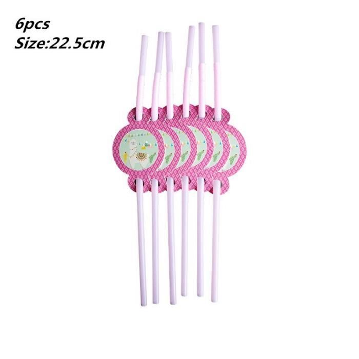 Straws 6pcs Lama Theme Fete Decoration Joyeux Anniversaire Bannieres Alpaga Feuille Ballons Enfants Anniversaire Bebe Douche Lama P Cdiscount Maison