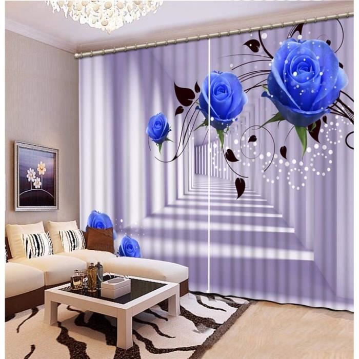 Rideau Photo Personnalisé - Impression 3D Motif Rose/rouge - Sur Mesure - Pour Toutes Pièces