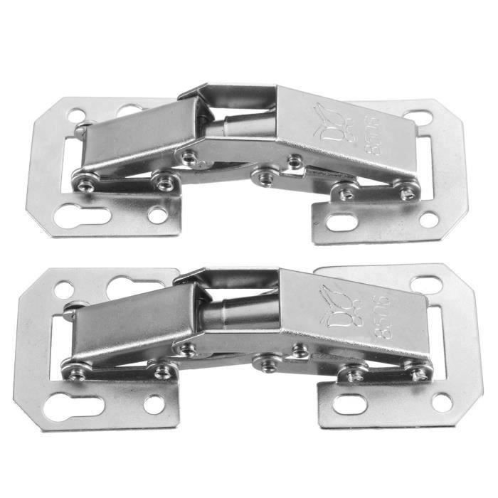 2pcs Petit 90 Charniere Ressort Cabinet Placard Porte Armoire