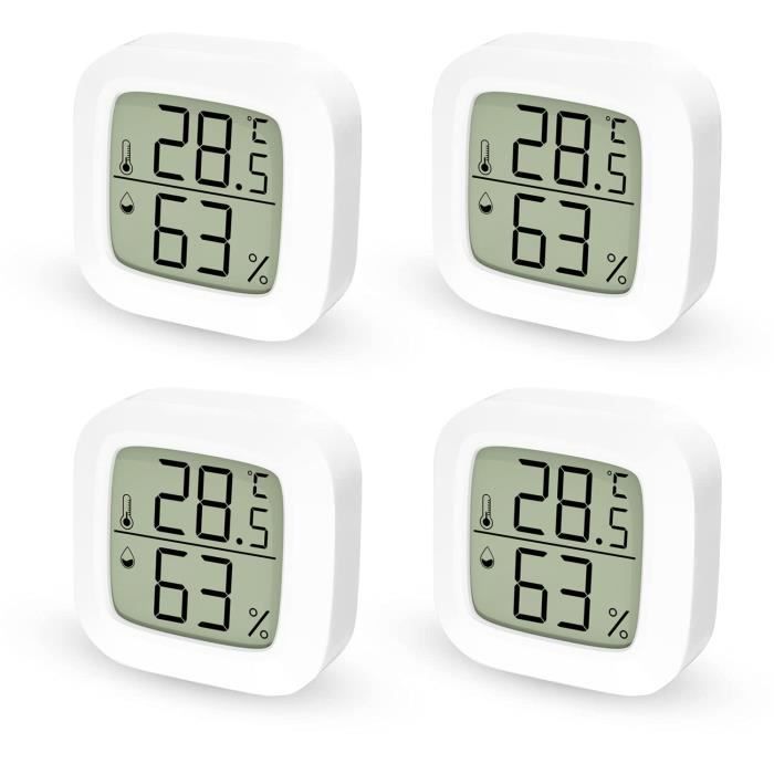 Lot De 4 Thermomètres-hygromètres Analogiques – Diamètre 58 Mm – Pour Intérieur/extérieur, Sans Pile