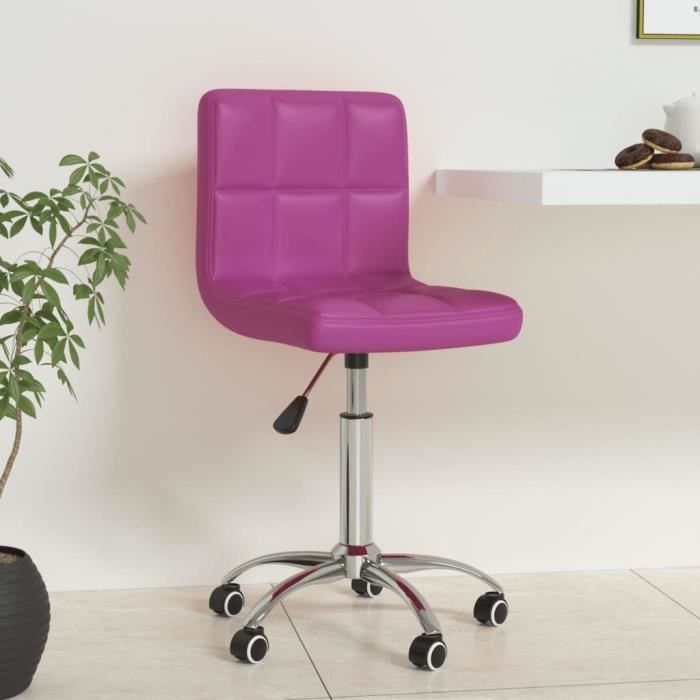 fauteuil de bureau pivotant 360 degrés en similicuir violet - eu94028
