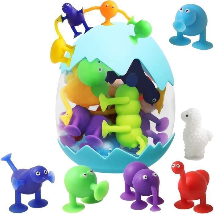 Jouets d aspiration 12pcs Jouet de bain ventouse Silicone