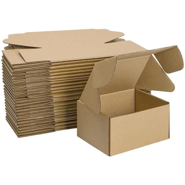 Boîtes d'Expédition 8x6x4, Boîtes d'Expédition en Carton Ondulé Blanc pour  Petites Entreprises, Pack de 25 Boîtes 