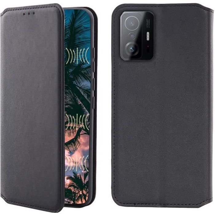 MOJIA Custodia per Xiaomi Mi 11T 5G / Xiaomi Mi 11T PRO 5G, Ultra Sottile Morbido TPU Cover, Antiscivolo e Antiurto con Schermatura RFID Sacchetto di Carte. Nero