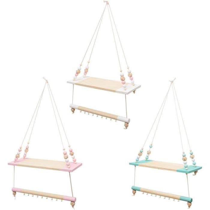 Etagère Murale En Bois, Lot De 4, Chêne Naturel, étagères Rondes