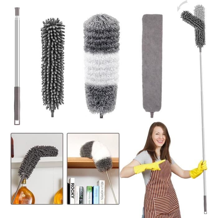 Lifeant Plumeau Télescopique Lavable, Essuie-Poussière Télescopique En