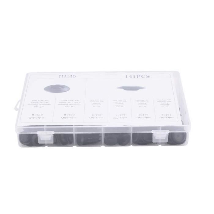 Kit 141 Bouchons De Trou Encastrés Voiture – 6 Tailles Assorties Pour Carrosserie Et Tôle