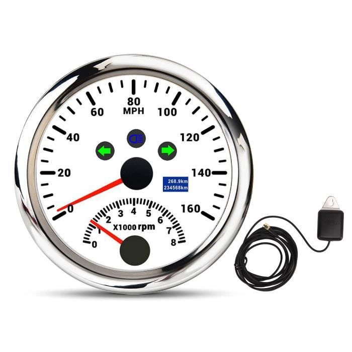 Compteur de vitesse GPS pour bateau Compteur de vitesse GPS avec tachymètre  8000RPM DC9 à 32V IP67 étanche 0 à 160MPH - Cdiscount Auto